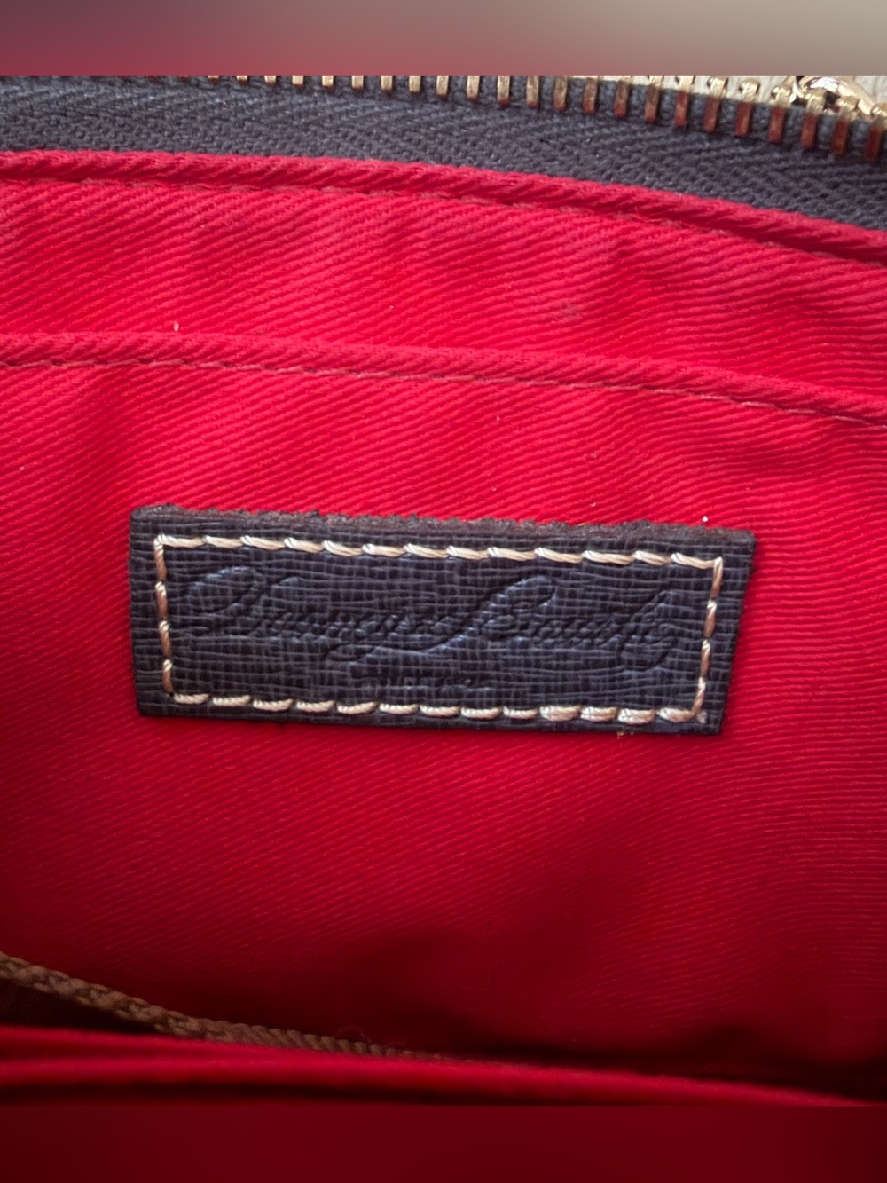 Dooney & Bourke Mini Crossbody Bag Navy Blue Saffiano Leather Gold Hardware Y2K - Picture 6 of 10